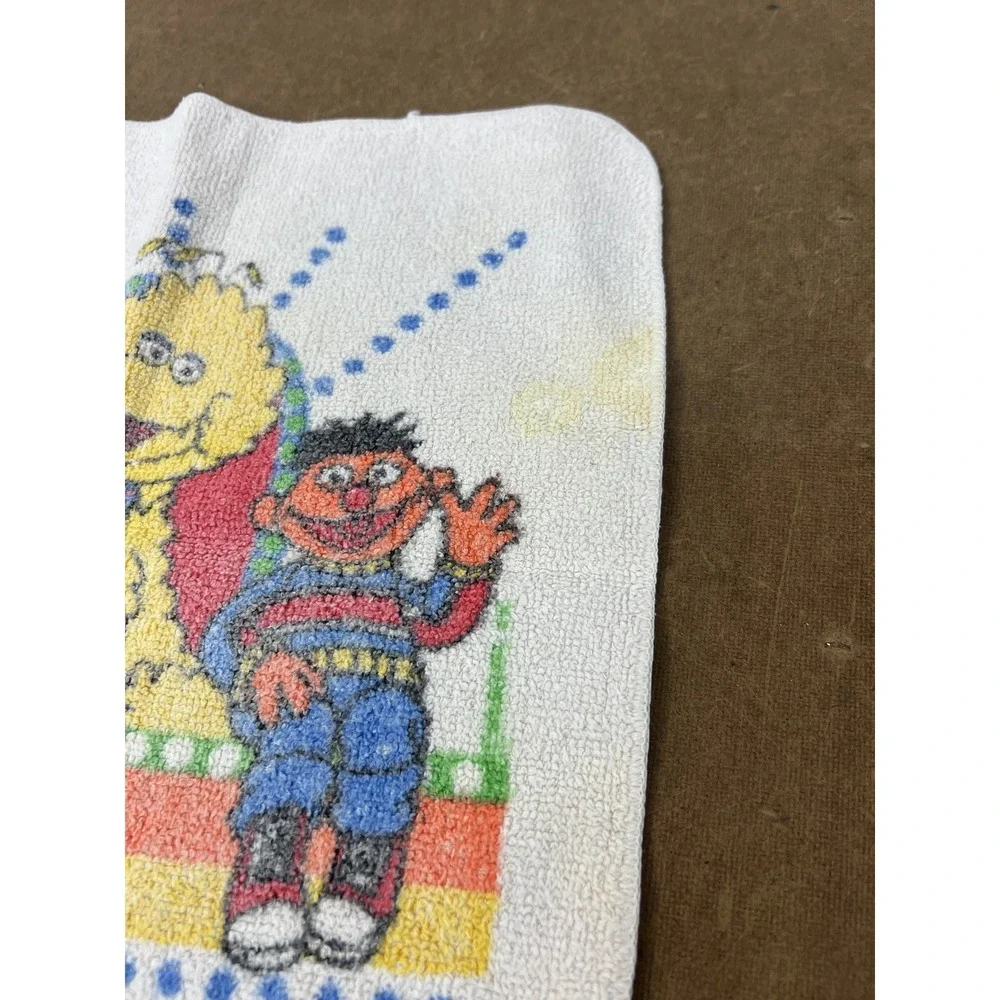 Vintage Cannon Sesame Street Big Bird Ernie Bert Bath Towel & Washcloth Set 100%